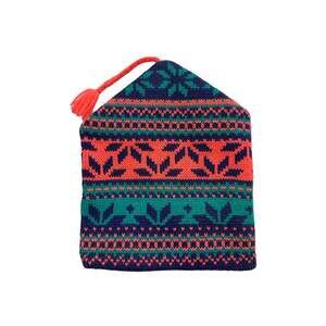 Vintage Smiley Neon Striped Fair Isle Wool Tassel Toboggan Beanie VTG